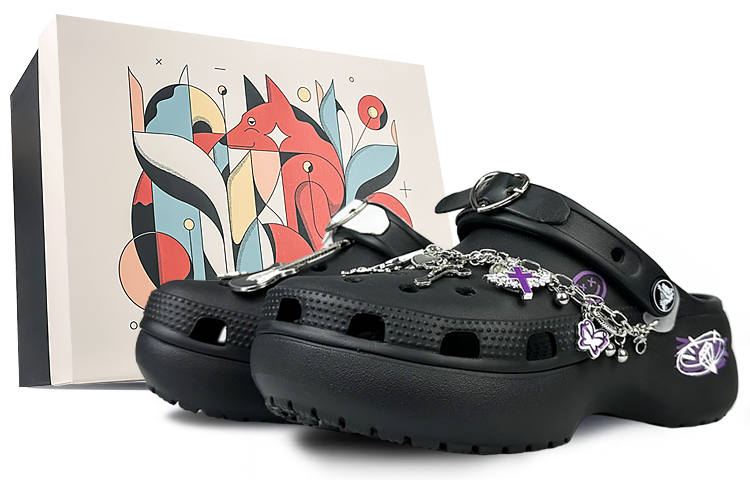 Crocs Crocs Classic Platform Clog Clogs Women's Black Pink