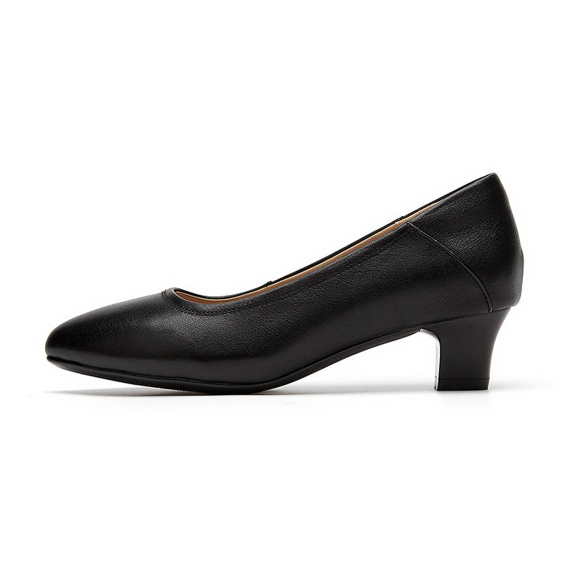 Rich Birds Top Grain Cow Leather Chunky Heel High Heels Women's