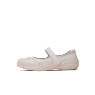 Martniel Cow Leather Flat Mary Jane Shoes Women's Ecru