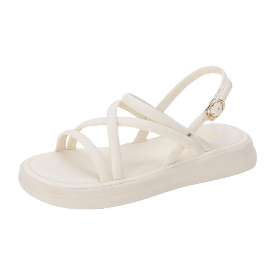 DUSTO Beach Sandals Women's Beige/White/Yellow