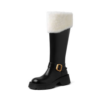 BAISHITING Cow Leather Knee high Boots 5CM Women's