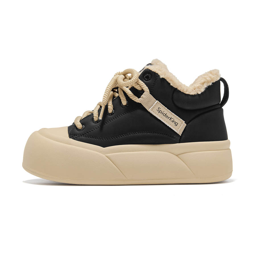Spider King Cow Split Leather Thermal Mid top Casual Shoes Women's
