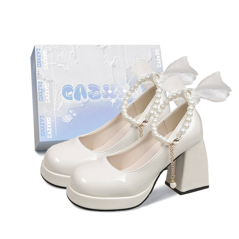 CAZXXO Mary Jane Shoes Women's White/Black/Red