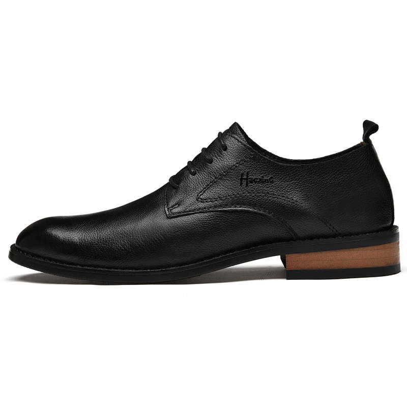 HAOXING Top Grain Cow Leather Dress Shoes Men's Black
