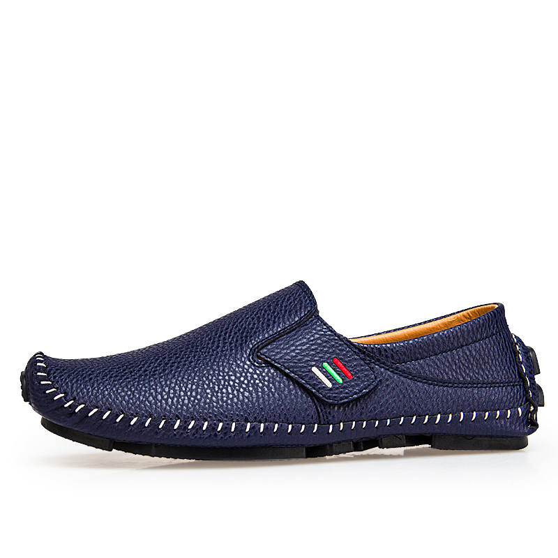 CKVUSAMG Top Grain Cow Leather Casual Shoes Men's Blue
