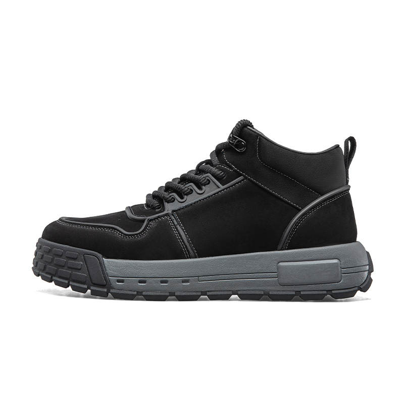 KANGNAI Cow Leather Abrasion Resistant Mid top Casual Shoes Men's