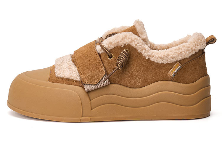 Joy&Mario Fleece Lined Thermal Fuzzy, Platform Slip on Low top Skateboard Shoes Women's