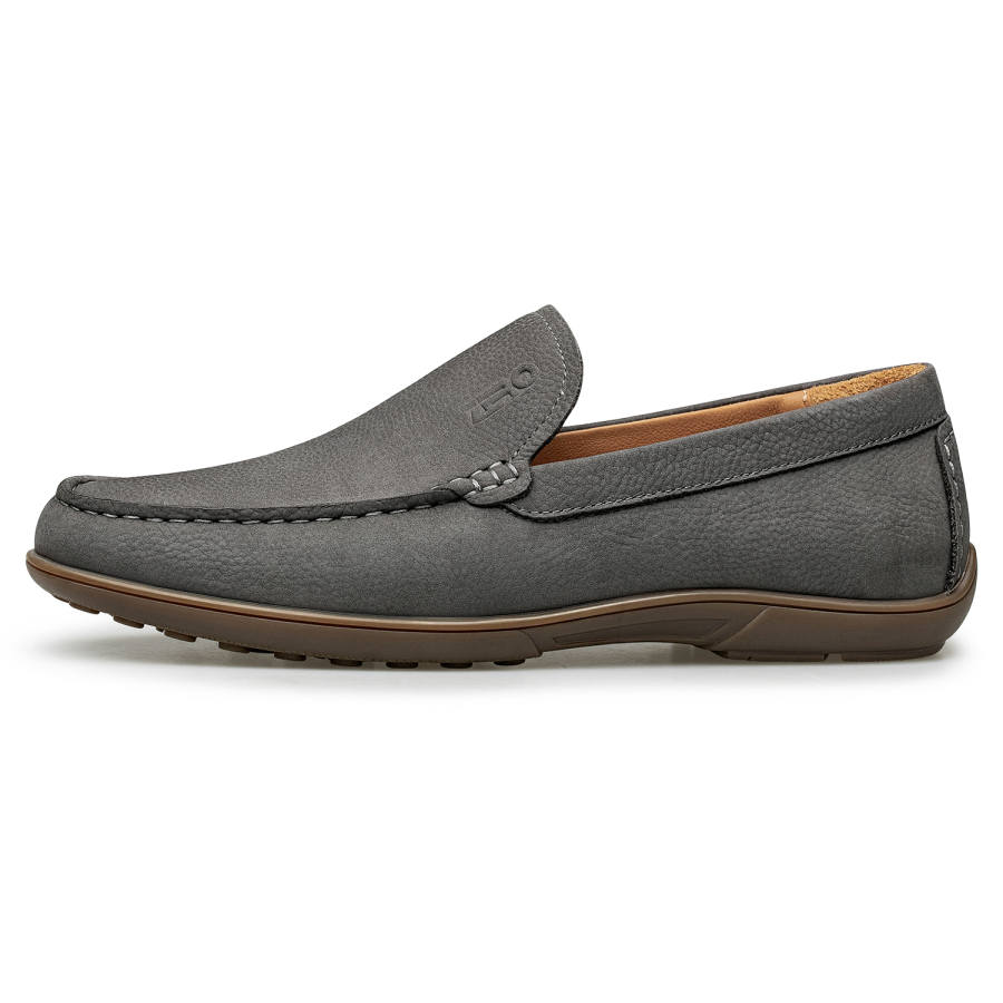 ZRO Casual Leather Shoes Men's Low Top Dark Gray/Black/Light Gray