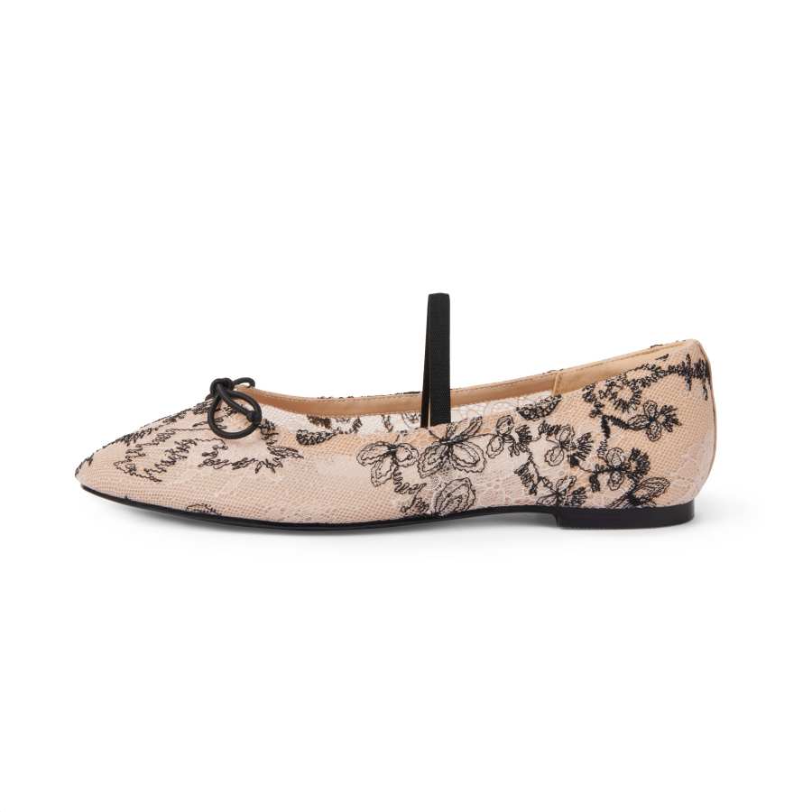 TOOMANYSHOES Stepping Lotus Mary Jane Shoes Women's Apricot