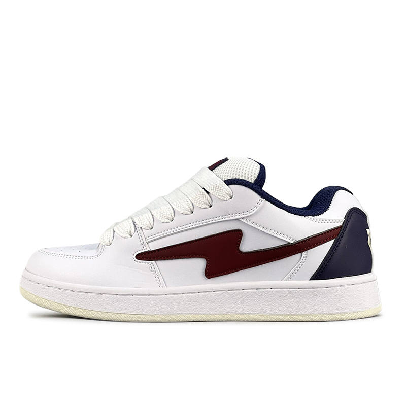 LuzaoT SUPER DRAG Low top Skateboard Shoes Unisex White Blue Mismatched