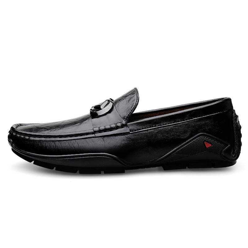 CITONGXIANSHENG Cow Split Leather Casual Shoes Men's Black