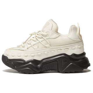 VWL Synthetic Leather Chunky Sneakers Unisex Beige/Black