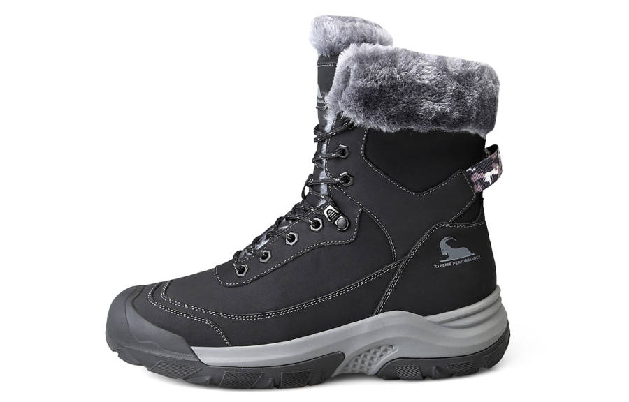 BECK Cow Split Leather Thermal Cushioning Slip Resistant Short Mid Calf Snow Boots Men's