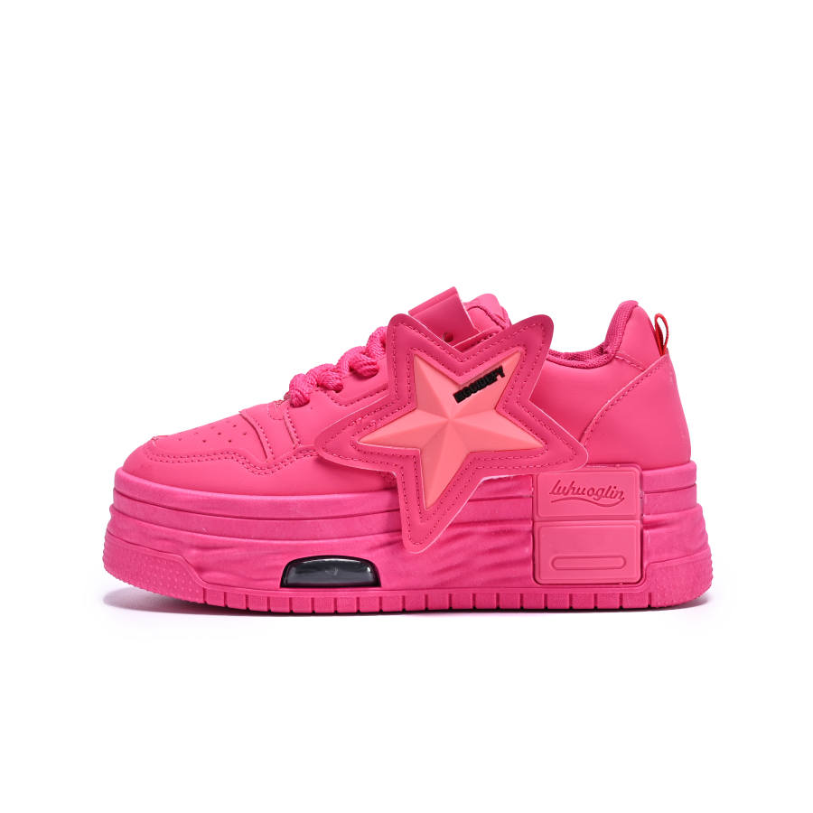 GUQITIANLUN Slip Resistant Height Increasing Mid top Skateboard Shoes Women's