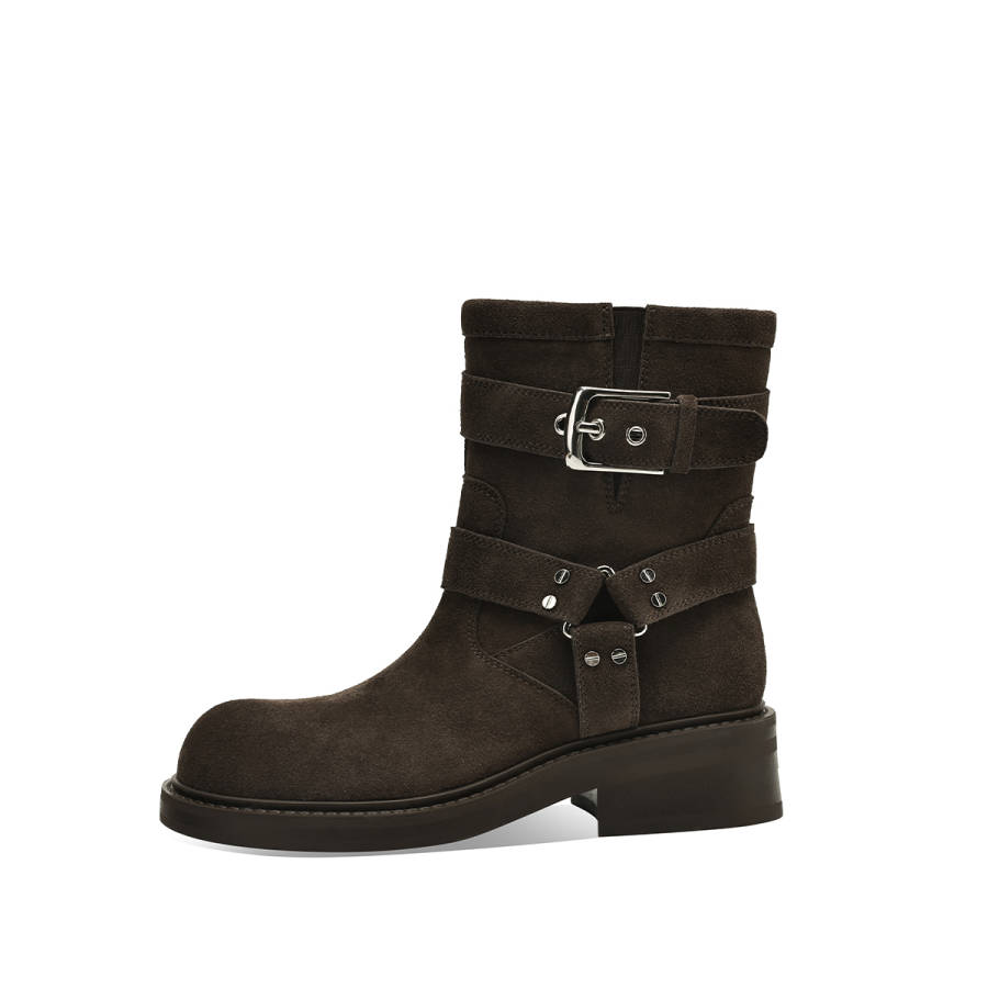 BOERDIQI Cow Split Leather Ankle Boots 4.1cm Women's