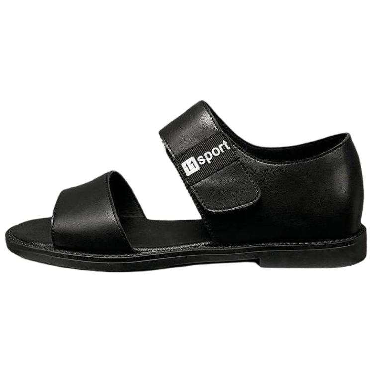 XIAOTOULANG Microfiber Leather One Strap Sandals Men's Black
