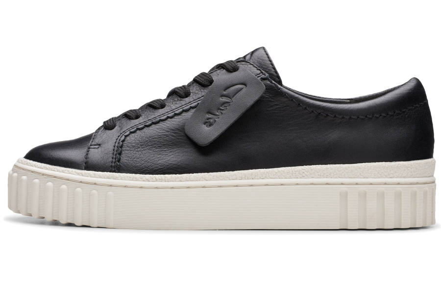 Clarks Cow Leather Low top Skateboard Shoes Women's Black