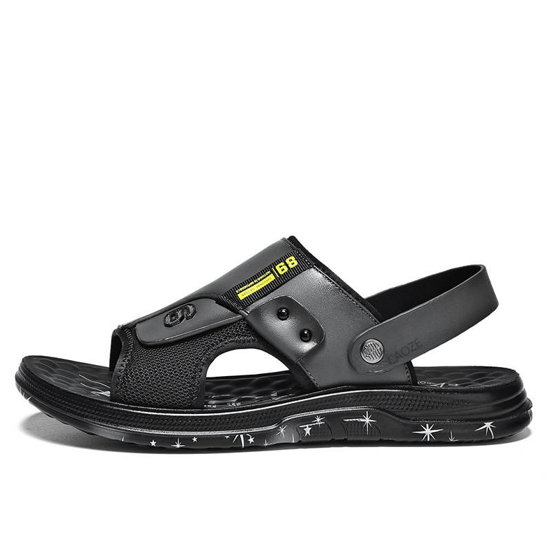 CAOZE CAOZE Beach Sandals Men's Gray Khaki