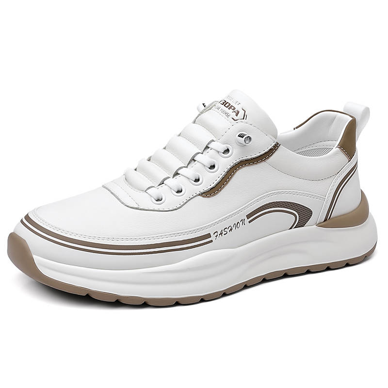 POPULAR ROUSE PR Cow Split Leather Casual Shoes Men's White