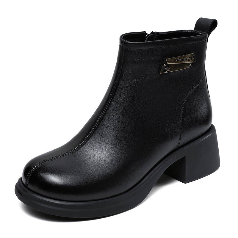 Devanro Devanro Top Grain Cow Leather Ankle Boots 5cm Women's