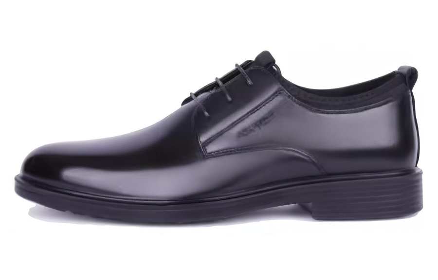 AOKANG Leather Lace Up Fleece Lined, Classic And Versatile, Old Money Style Dress Shoes Men's Black