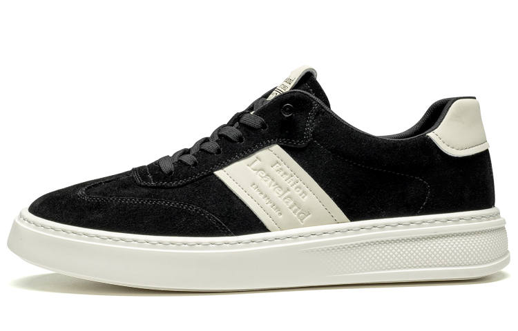 LEAVELAND Cow Split Leather Slip Resistant Cushioning Low top Skateboard Shoes Men's