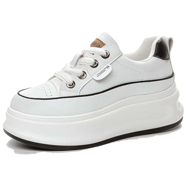 JIETEGONGYANG Cow Leather Cushioning Abrasion Resistant Cushioning, Wear Resistant Low top Skateboard Shoes Women's