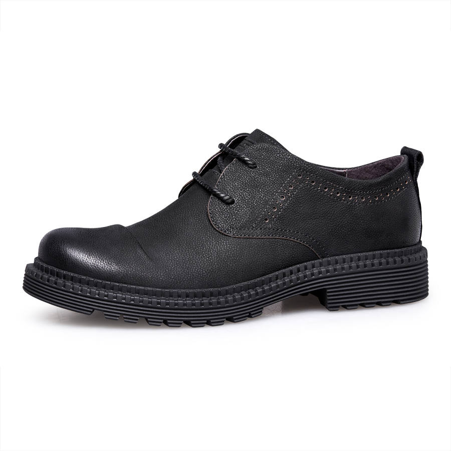 ZRO Casual Leather Shoes Men's Low Top Black, Brown
