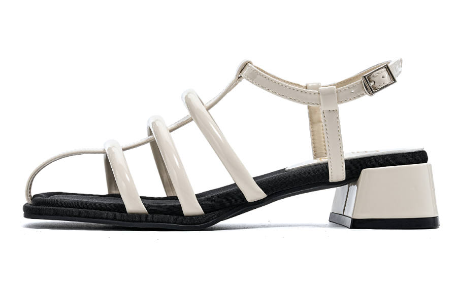 EBLAN Fabric Roman Sandals Women's Beige