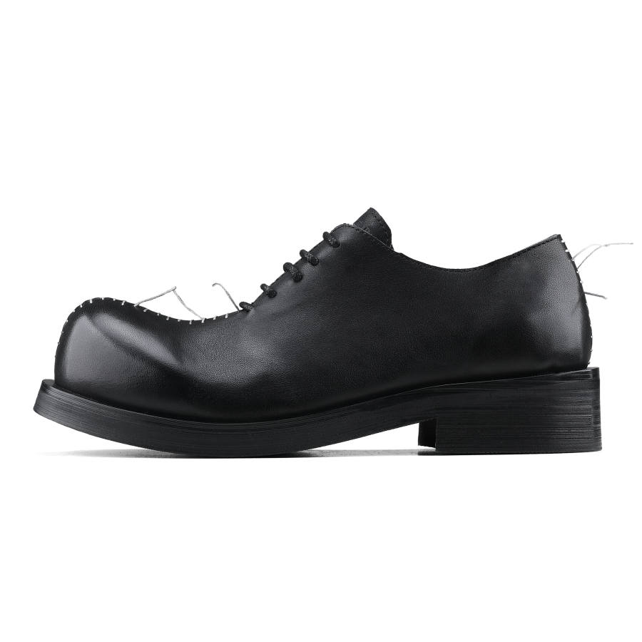HANQIAORIJI Abyss Collection Top Grain Cow Leather Casual Shoes Men's Black