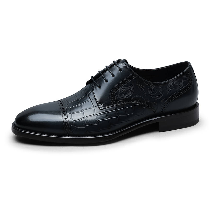 GOLDLION Leather Men's Casual Shoes Men's Blue Black