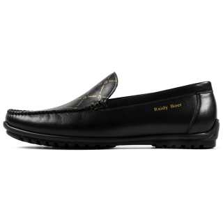Raidy Boer Casual Leather Shoes Men's Low Top Black/White