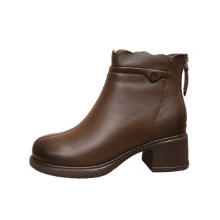 Forest Princess Sheepskin Short Combat Boots Women's Brown