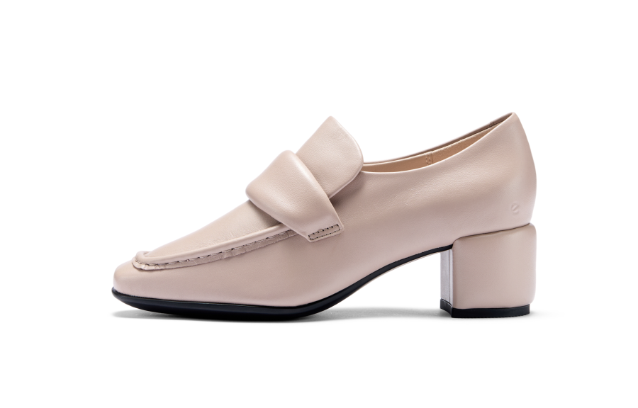 Ecco 35 Inches Body Shaping Sheepskin Loafers 5CM Women's Gray Pink 291903