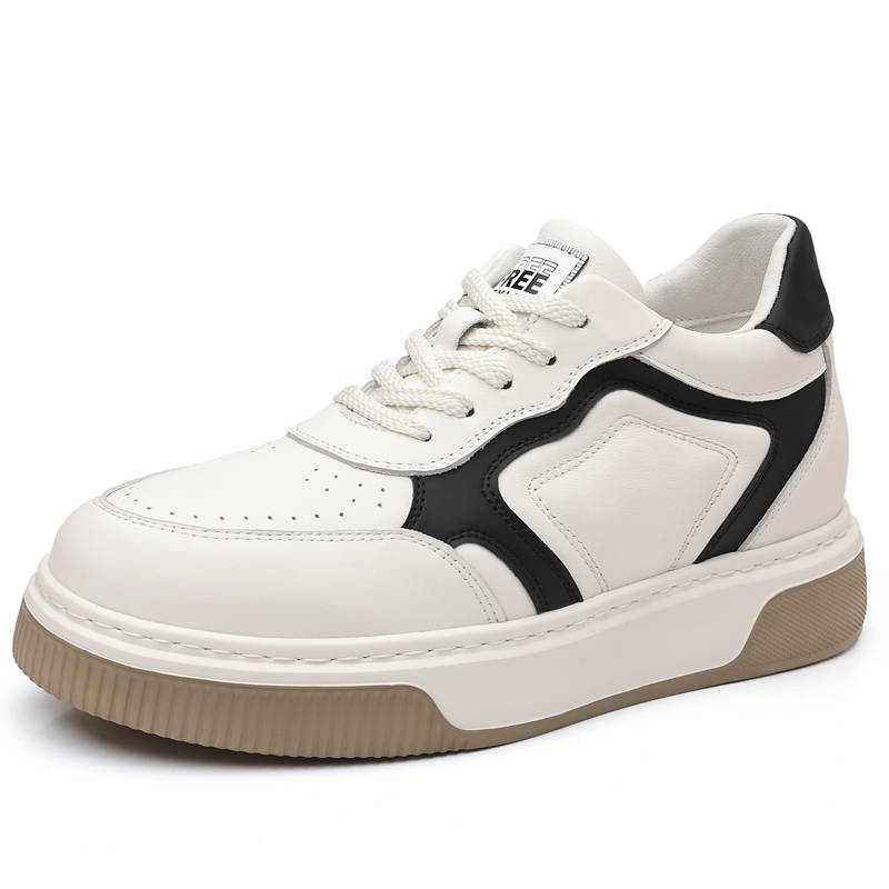KACHILANG Cow Leather Low top Skateboard Shoes Men's White