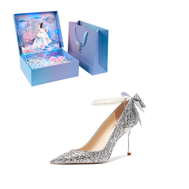 WUGUNIANG Romantic Galaxy Box Slim Heel High Heels Women's