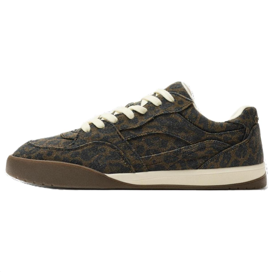 ZARA Low top Skateboard Shoes Men's Leopard Brown