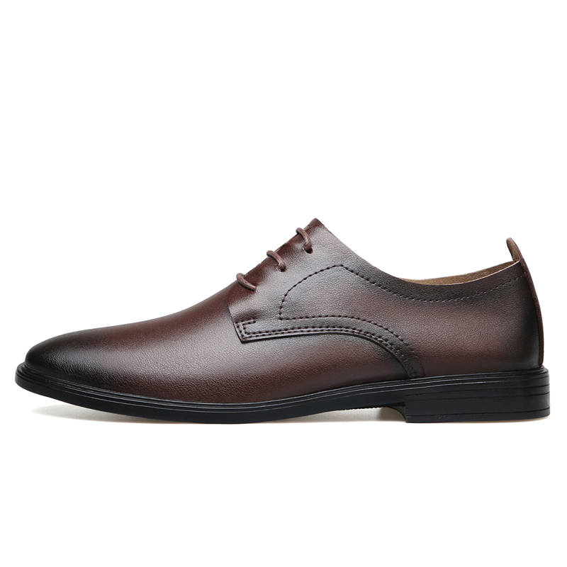 YINGLUNQISHI Top Grain Cow Leather Dress Shoes Men's Brown