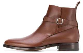 SCAROSSO Leather Ankle Boots 3cm Men's Brown
