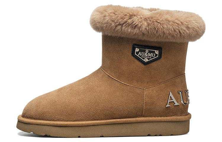 AU&MU Thermal Short Snow Boots Women's Chestnut