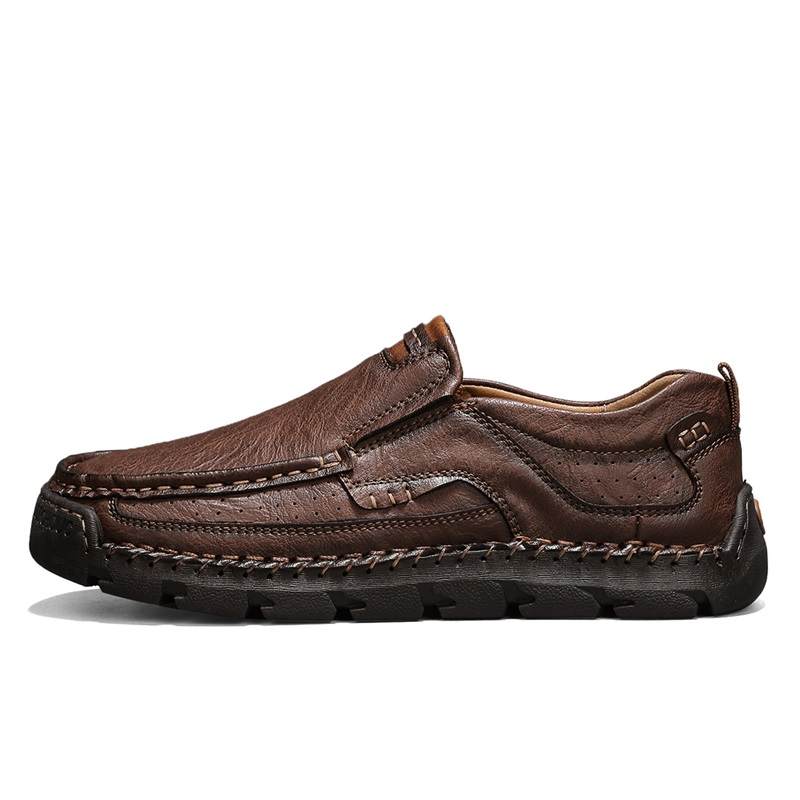 WENNAI Casual Leather Shoes Men's Low Top Red