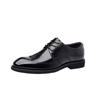 KACHILANG Cow Split Leather Dress Shoes Men's Black