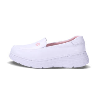 FEIYING Cow Split Leather Loafers Women's White