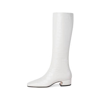 HAOYASENNU Top Grain Cow Leather Knee high Boots 3.5cm Women's