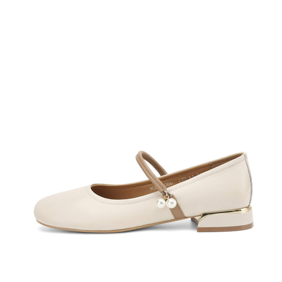 OCCAMAN Top Grain Cow Leather Chunky Heel Mary Jane Shoes 2.5cm Women's