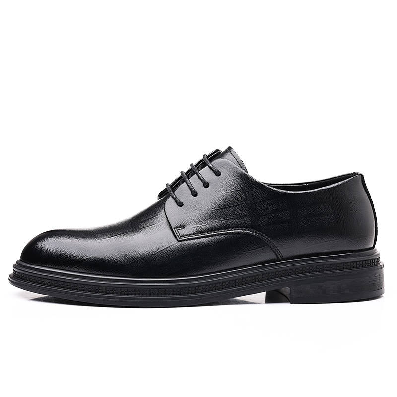 Shanpijiang Cow Split Leather Dress Shoes Men's Black