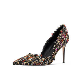 JOOC Fabric Slim Heel High Heels 9cm Women's