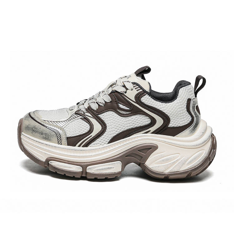 WOOS BOBO WOOS BOBO Microfiber Leather Abrasion Resistant Coverage Height Increasing Low top Chunky Sneakers Women's