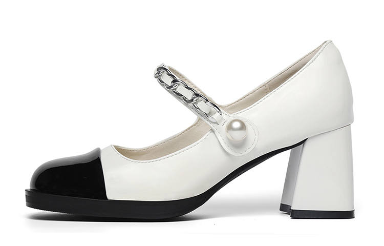 KATHRYN WILSON Patent Leather Chunky Heel High Heels 7cm Women's