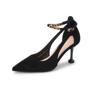 Qiandongmeili Slim Heel High Heels 8cm Women's Black